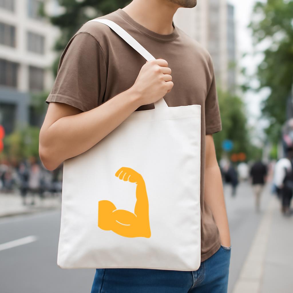 Arm Muscles Cut Out Canvas Tote Bag - Image 4