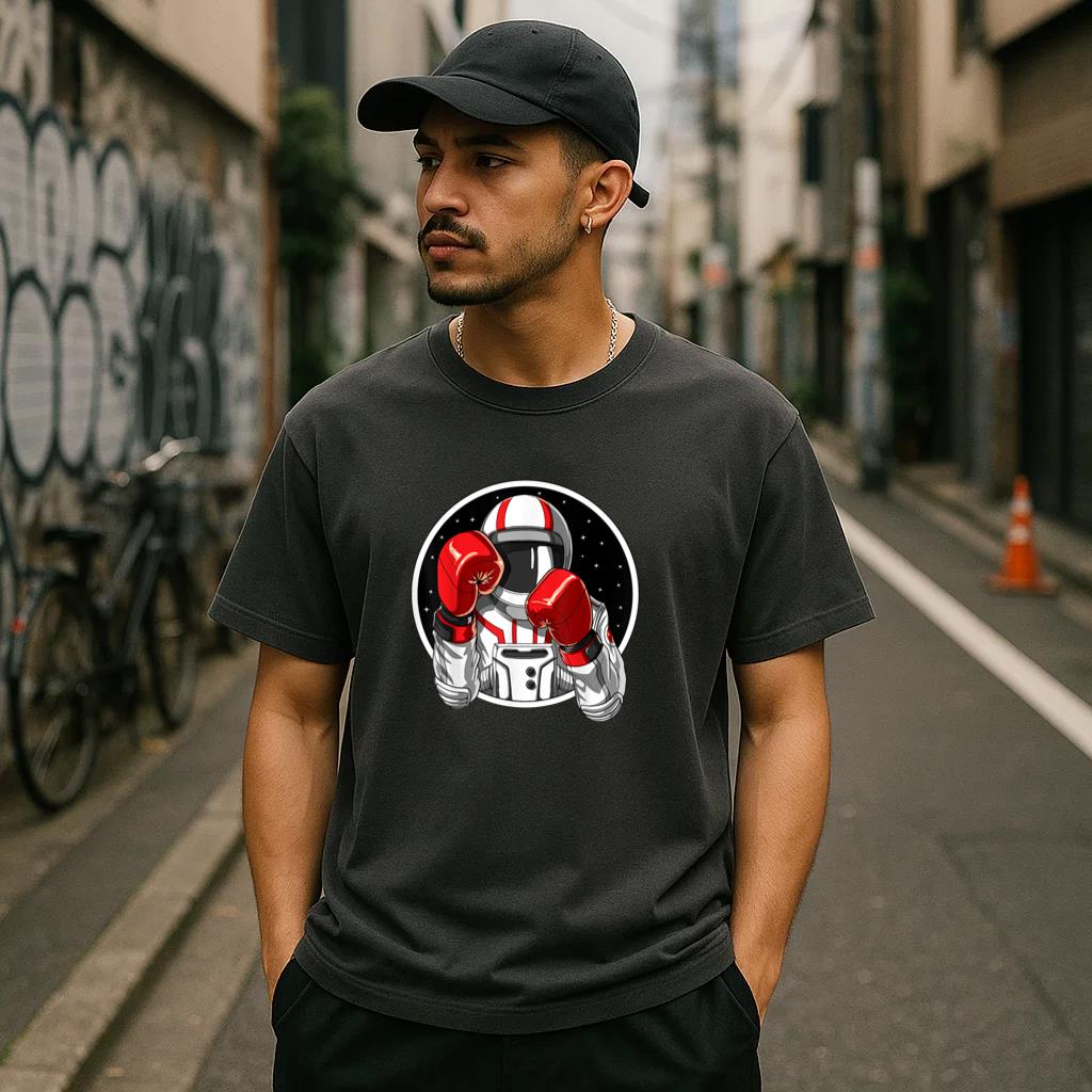 Astronaut Boxing Muay Thai Boxer T-Shirt - Image 3