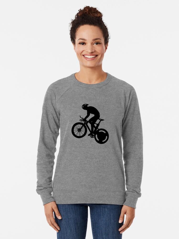 Athletic Cyclist In Action Design Sweatshirt - Image 3