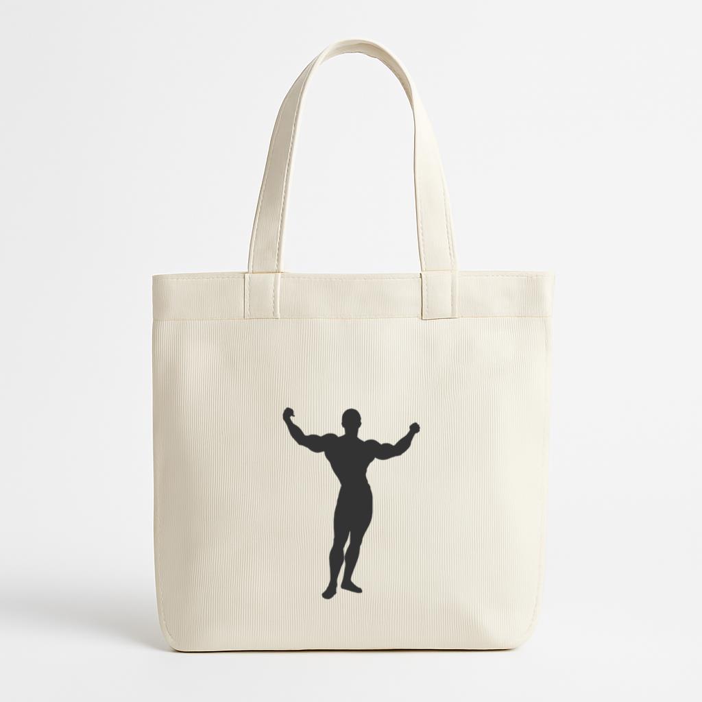 Bodybuilder Crucifix Pose Silhouette Canvas Tote Bag