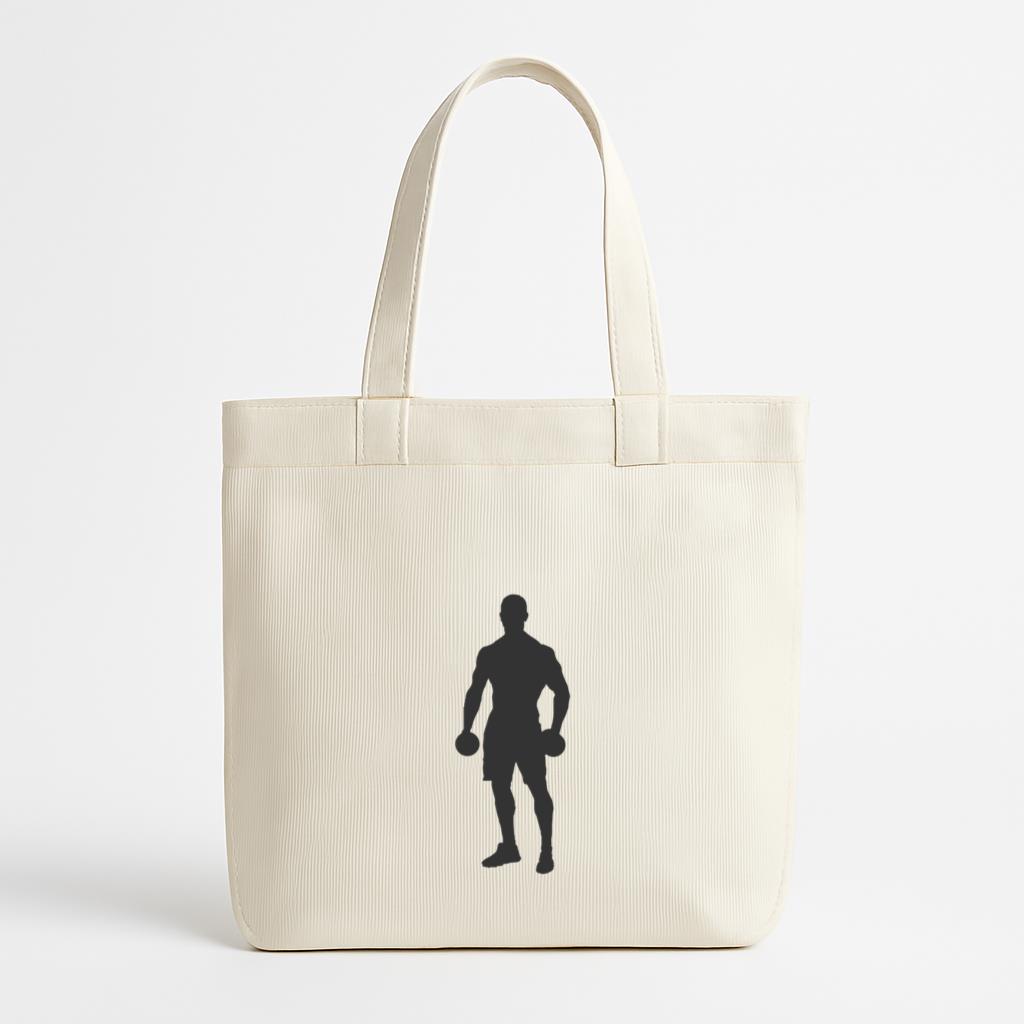 Bodybuilder Dumbbells Silhouette Canvas Tote Bag