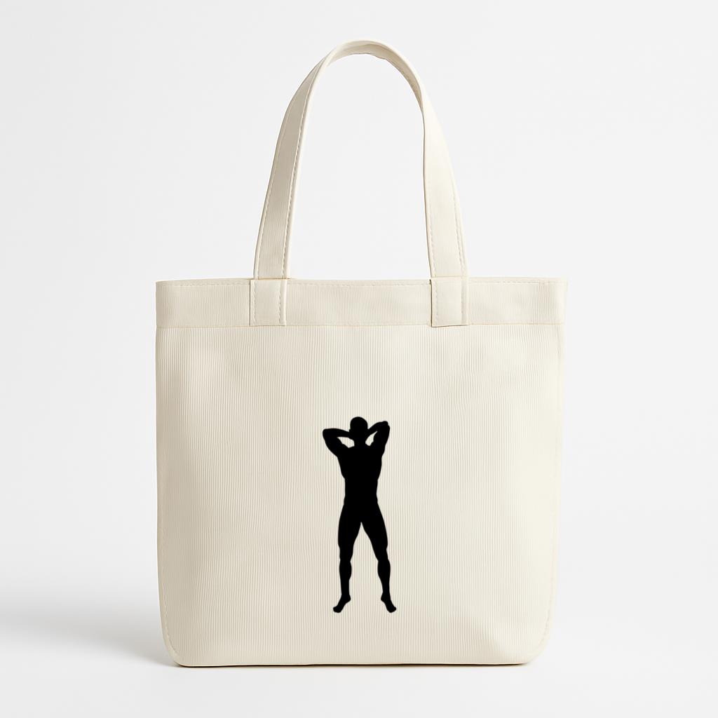 Bodybuilder Gym Man Silhouette Canvas Tote Bag
