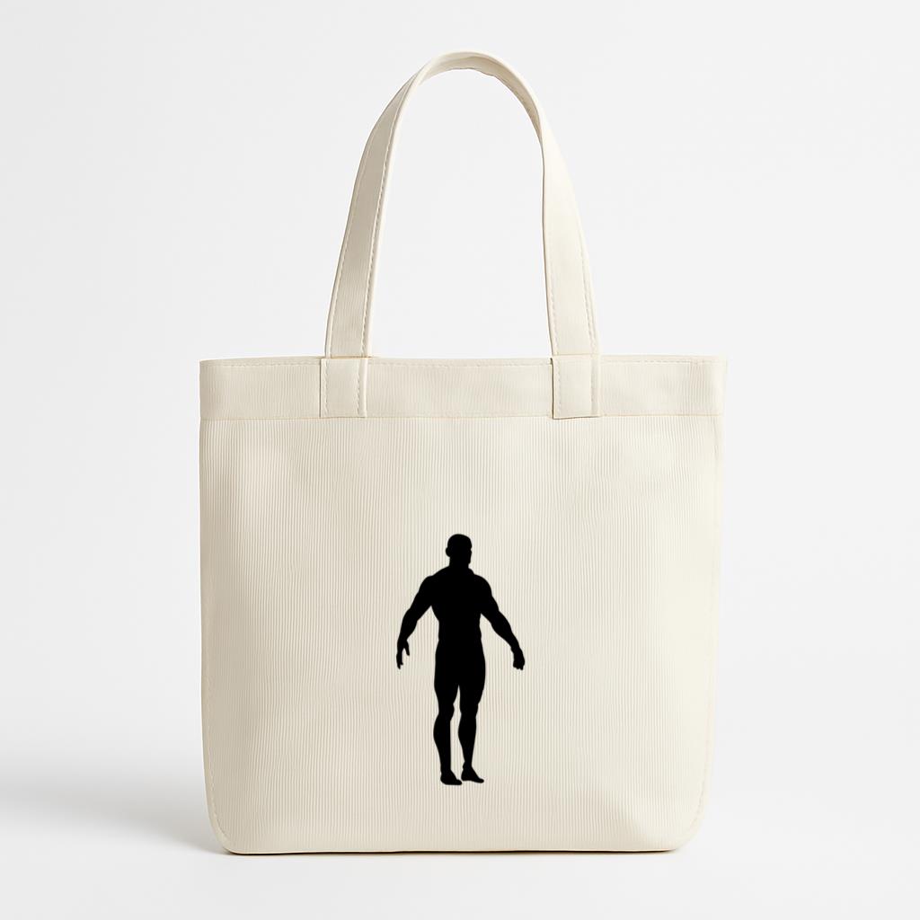 Bodybuilder Muscle Gym Man Silhouette Canvas Tote Bag
