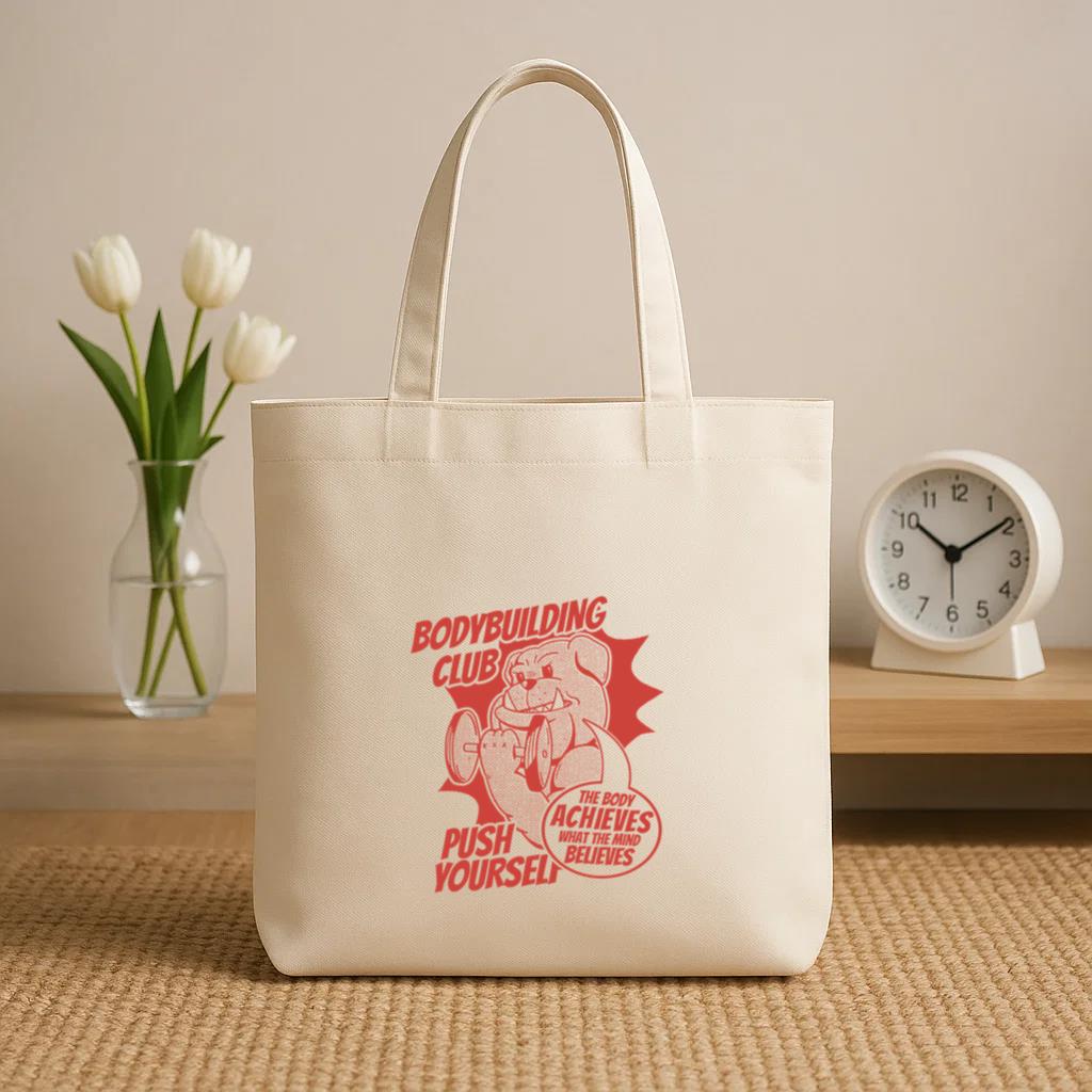 Bodybuilding Club Push Achieves What The Mind Believes Canvas Tote Bag - Image 2
