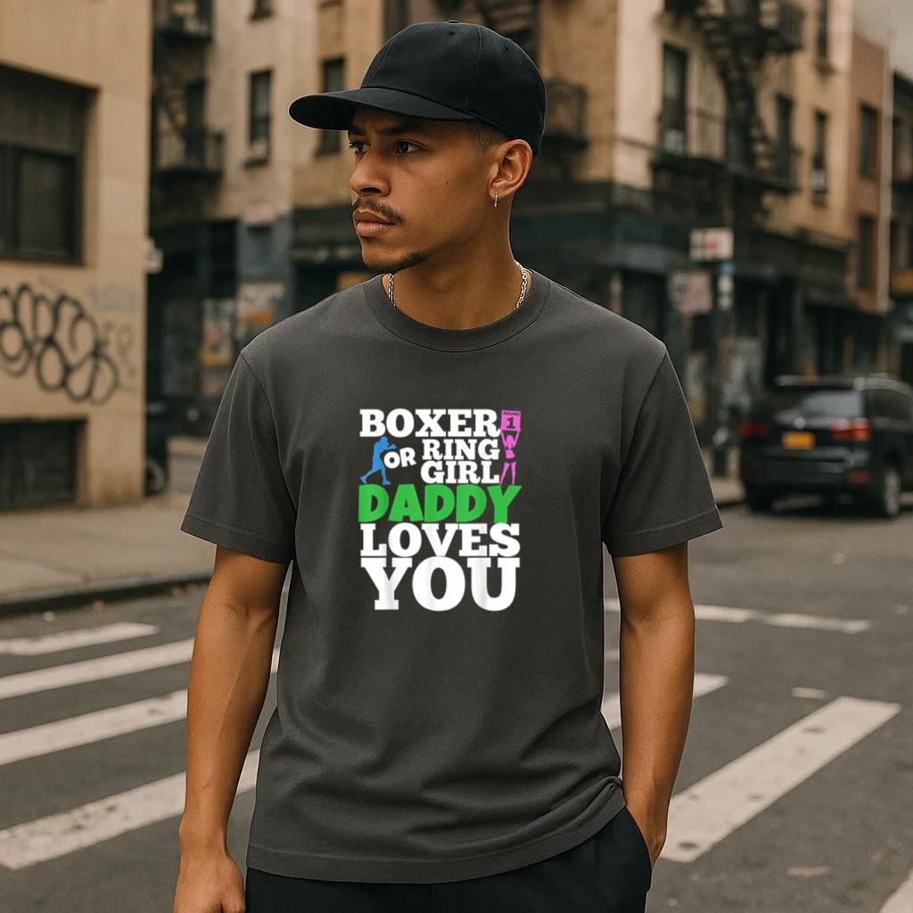 Boxer Or Ring Girl Daddy Loves You Boxing T-Shirt - Image 2