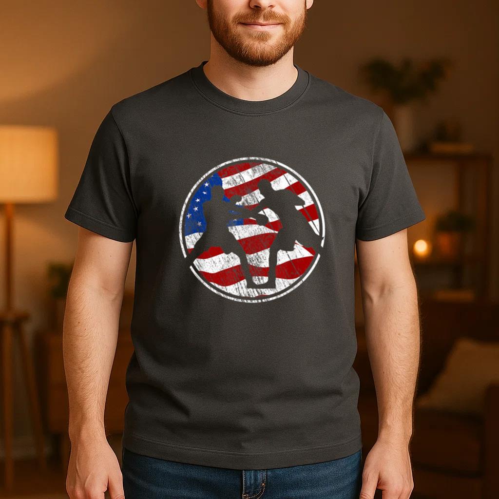 Boxing American Flag USA T-Shirt - Image 4