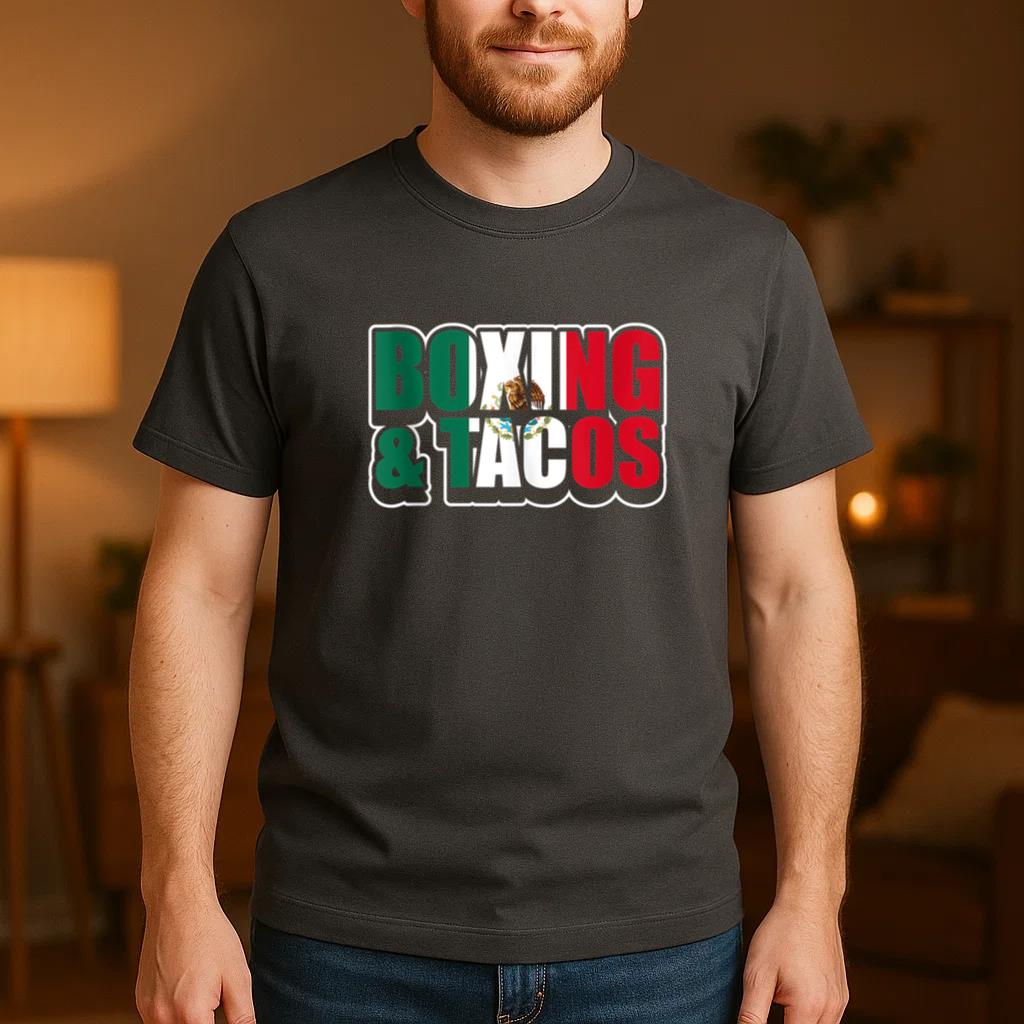 Boxing And Tacos Mexican T-Shirt - Image 4
