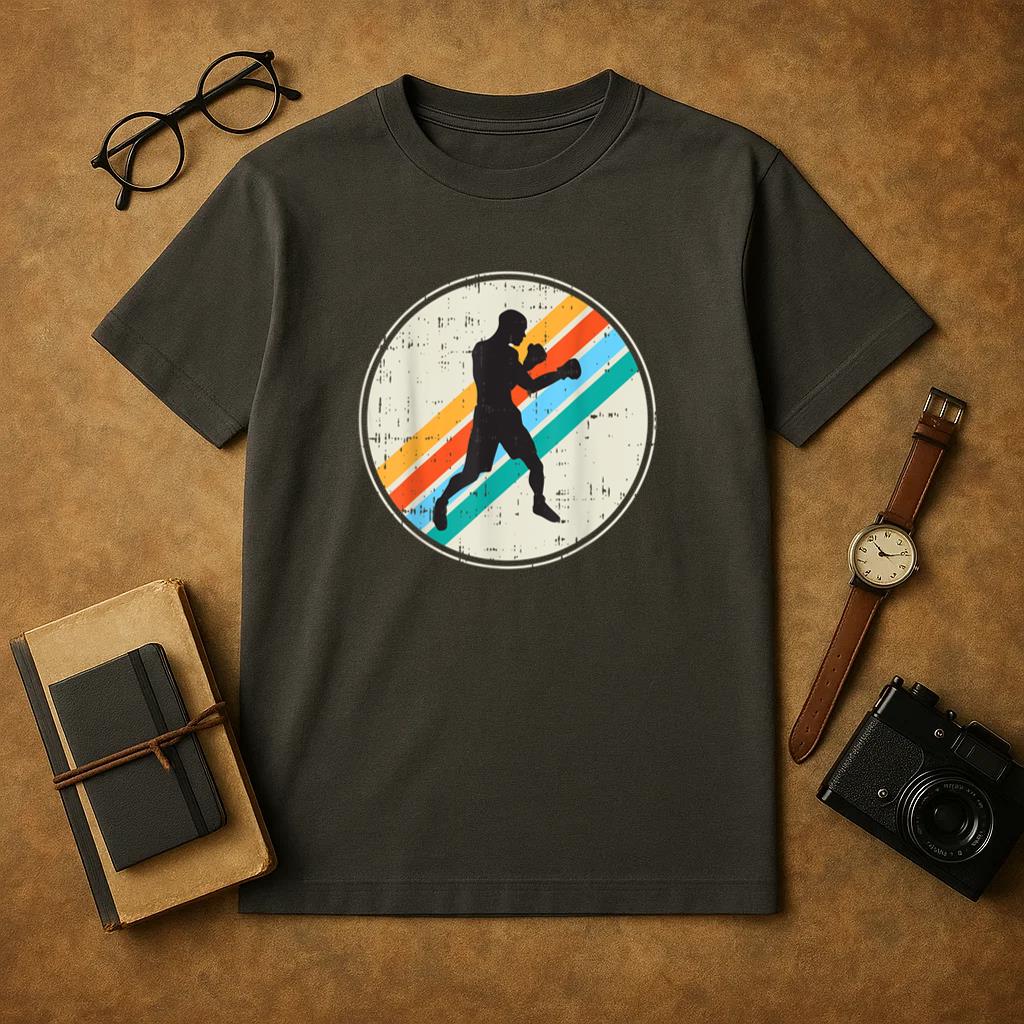 Boxing Boxer Silhouette Vintage Retro T-Shirt
