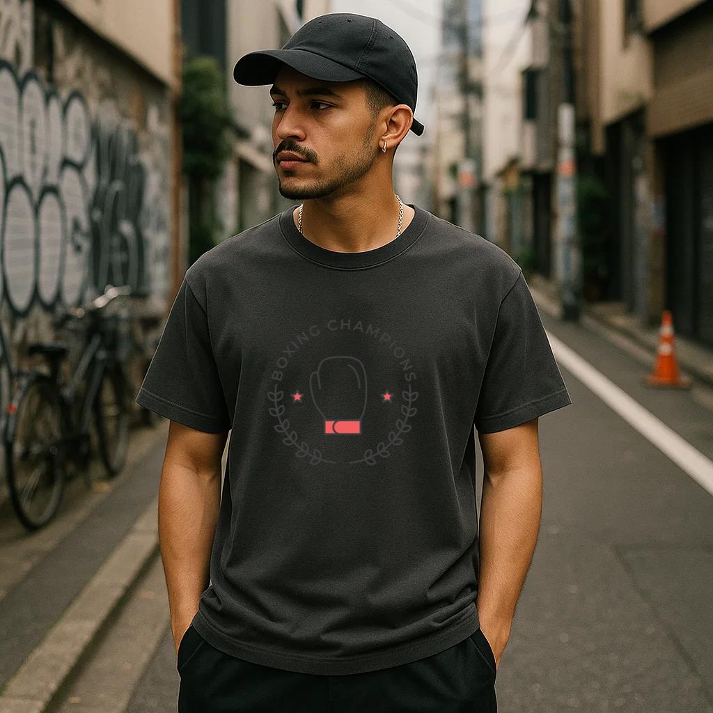 Boxing Champions Glove Boxing Glove Star Branch Colored Badge Sticker T-Shirt - Image 3