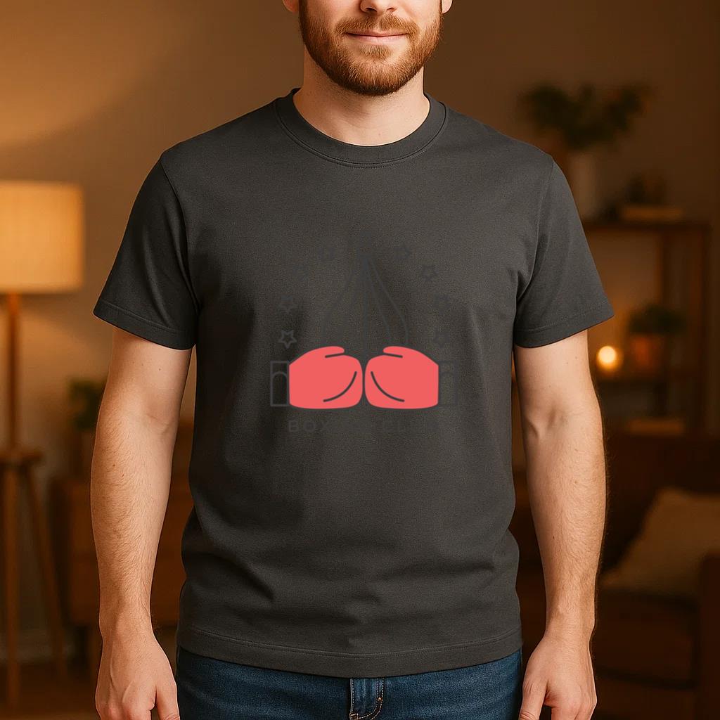 Boxing Club Punchbag Glove Boxing Glove Star Colored Badge Sticker T-Shirt - Image 4