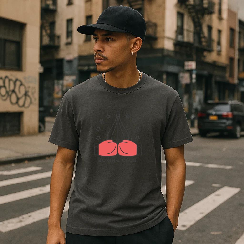 Boxing Club Punchbag Glove Boxing Glove Star Colored Badge Sticker T-Shirt - Image 2