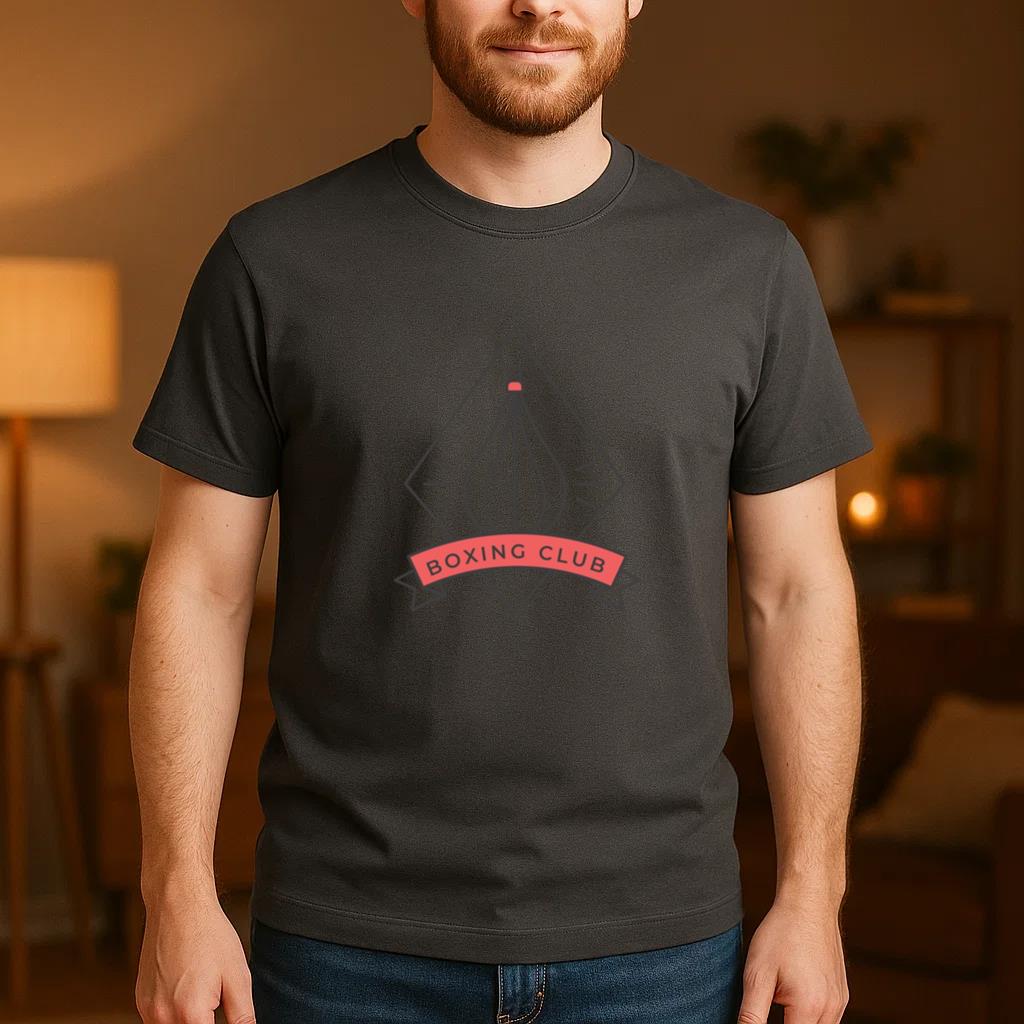 Boxing Club Punchbag Rhomb Colored Badge Sticker T-Shirt - Image 4