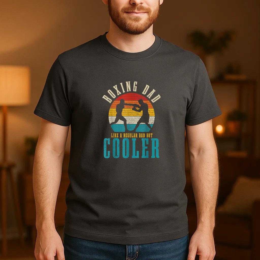 Boxing Dad Like A Regular Dad But Cooler T-Shirt - Image 4