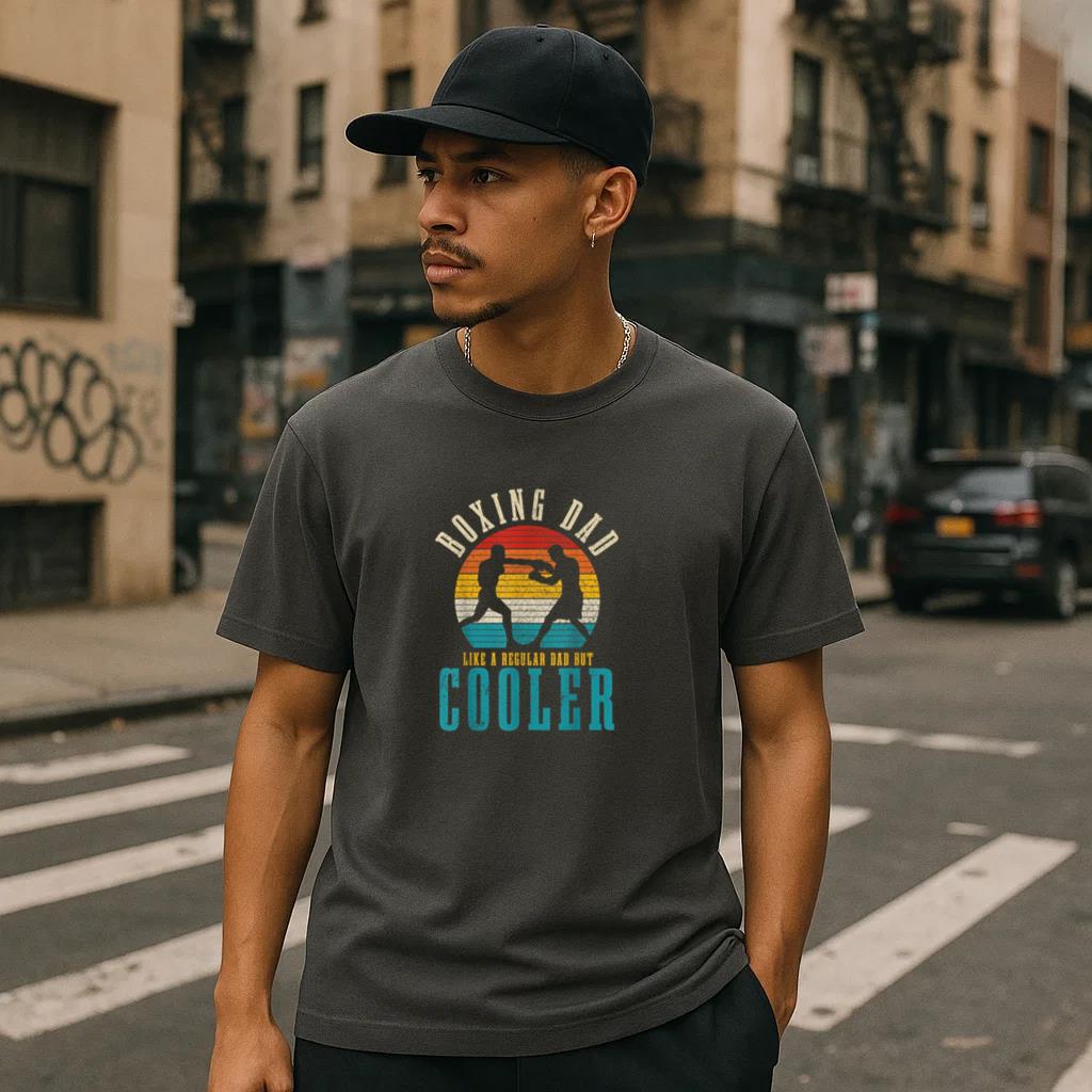 Boxing Dad Like A Regular Dad But Cooler T-Shirt - Image 2