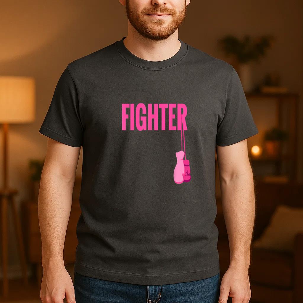 Boxing Gloves Breast Cancer Awareness T-Shirt - Image 4