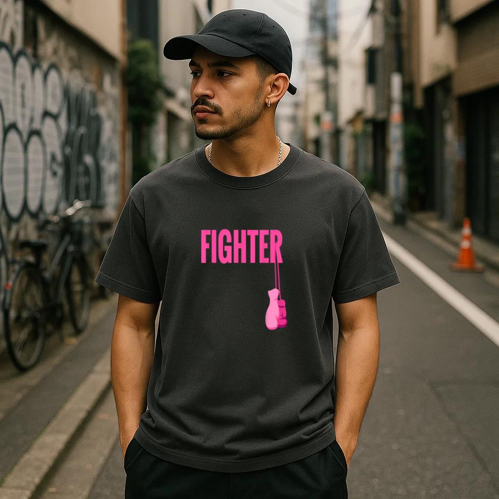 Boxing Gloves Breast Cancer Awareness T-Shirt - Image 3