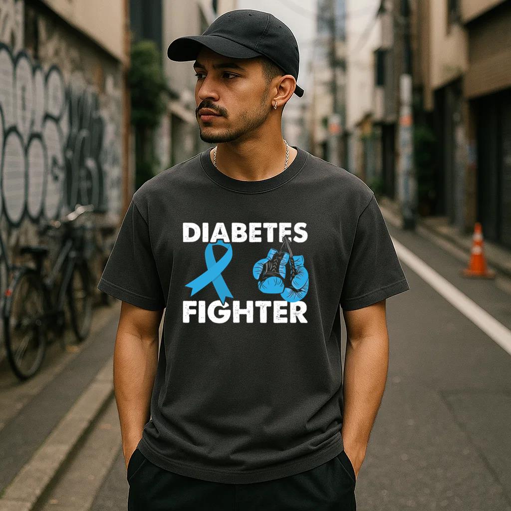 Boxing Gloves Diabetes Fighter T-Shirt - Image 3