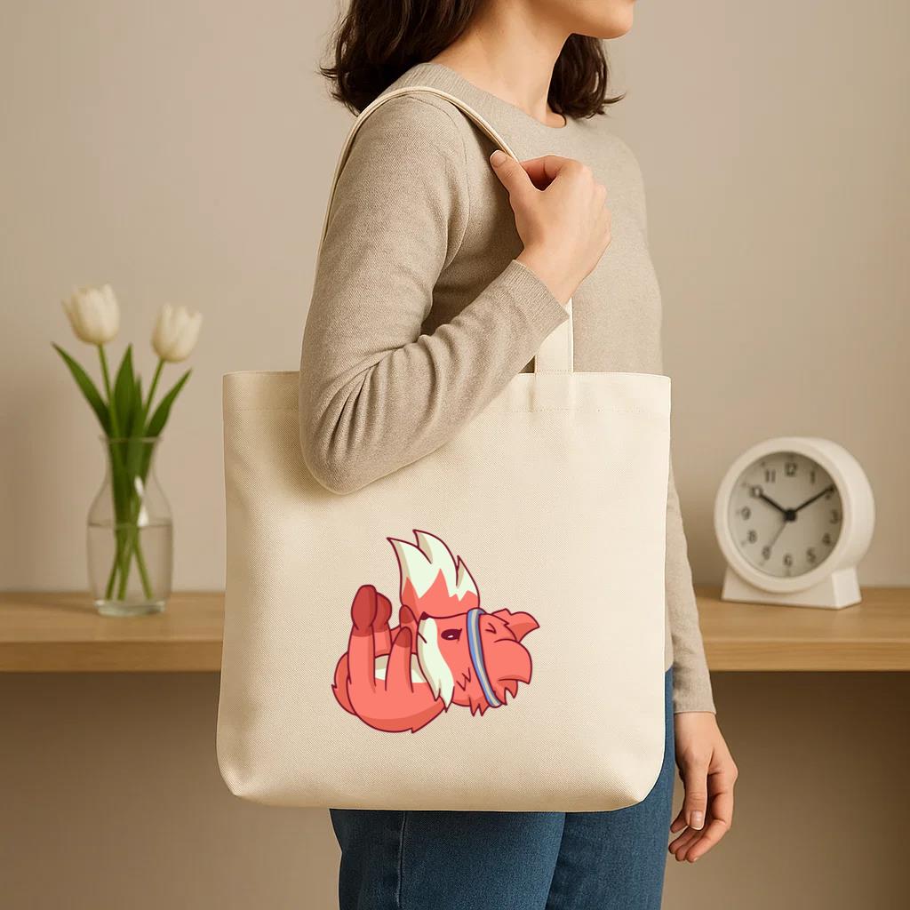 Fox Color Stroke Gym Canvas Tote Bag - Image 3
