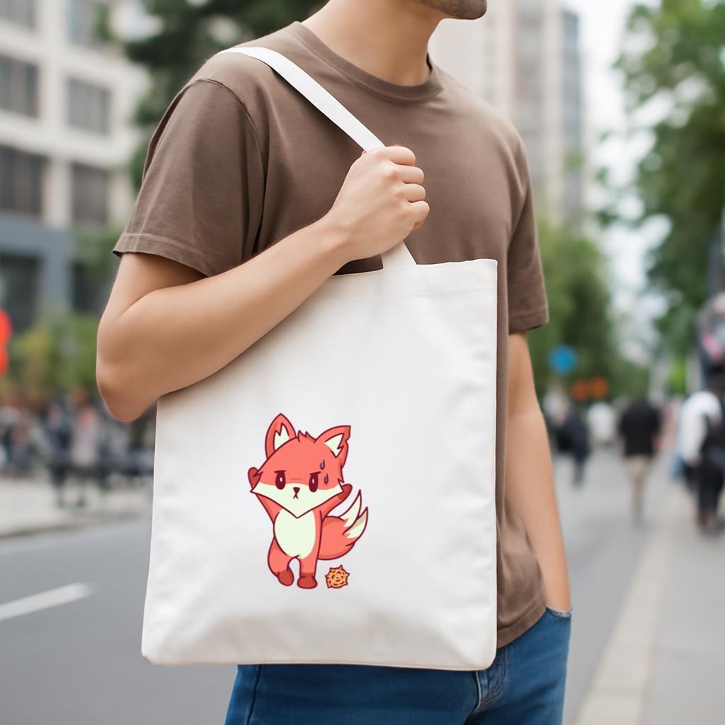 Fox Color Stroke Gym Sweat Canvas Tote Bag - Image 4