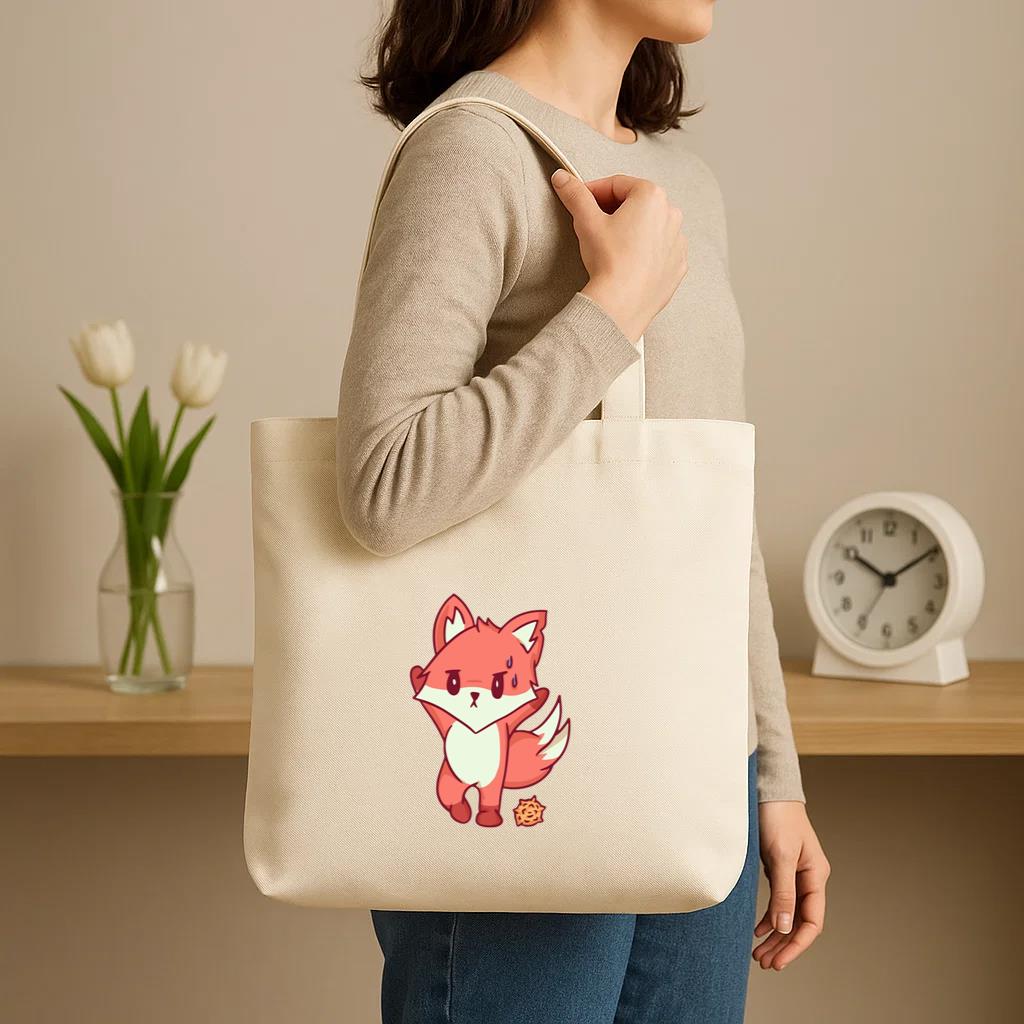 Fox Color Stroke Gym Sweat Canvas Tote Bag - Image 3