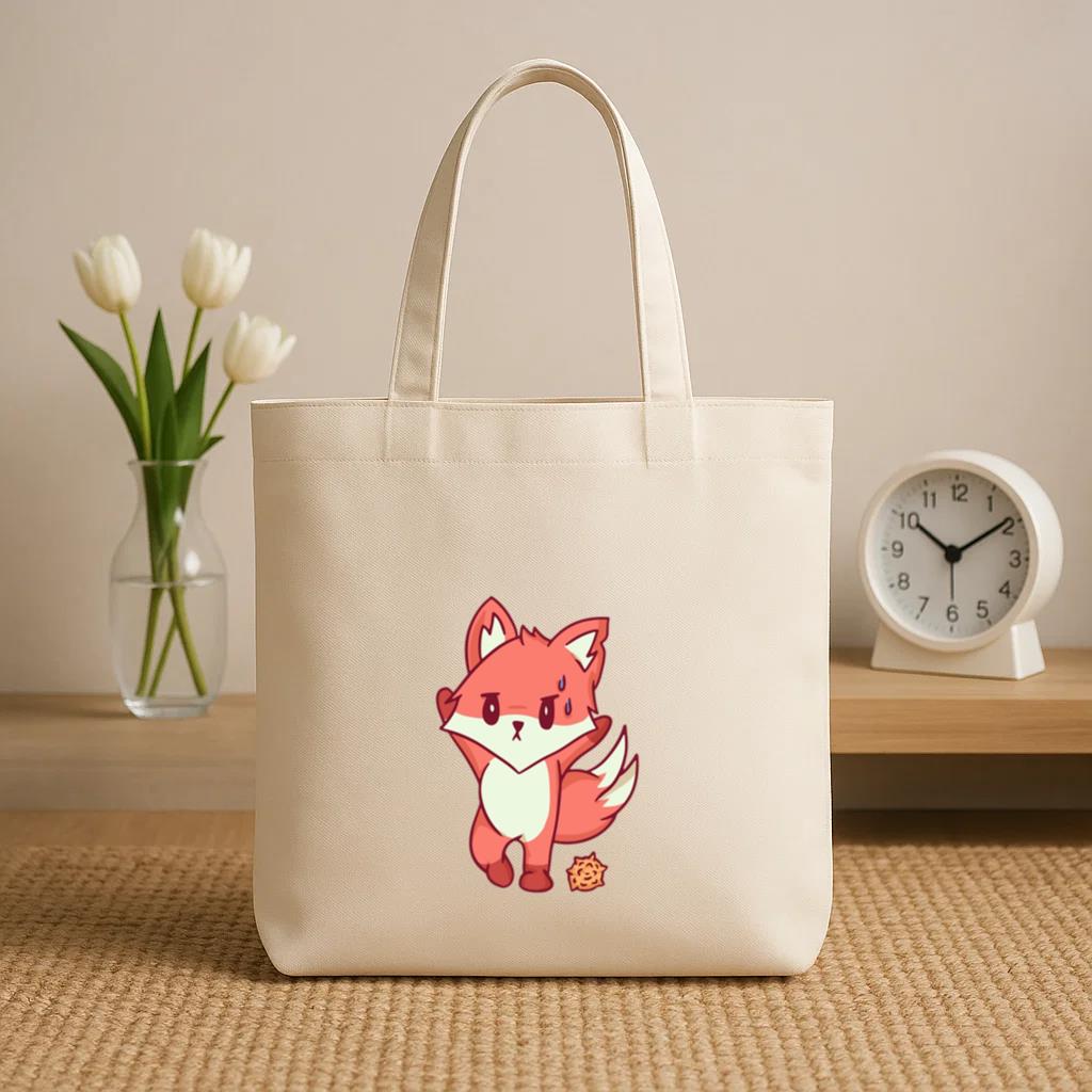 Fox Color Stroke Gym Sweat Canvas Tote Bag - Image 2