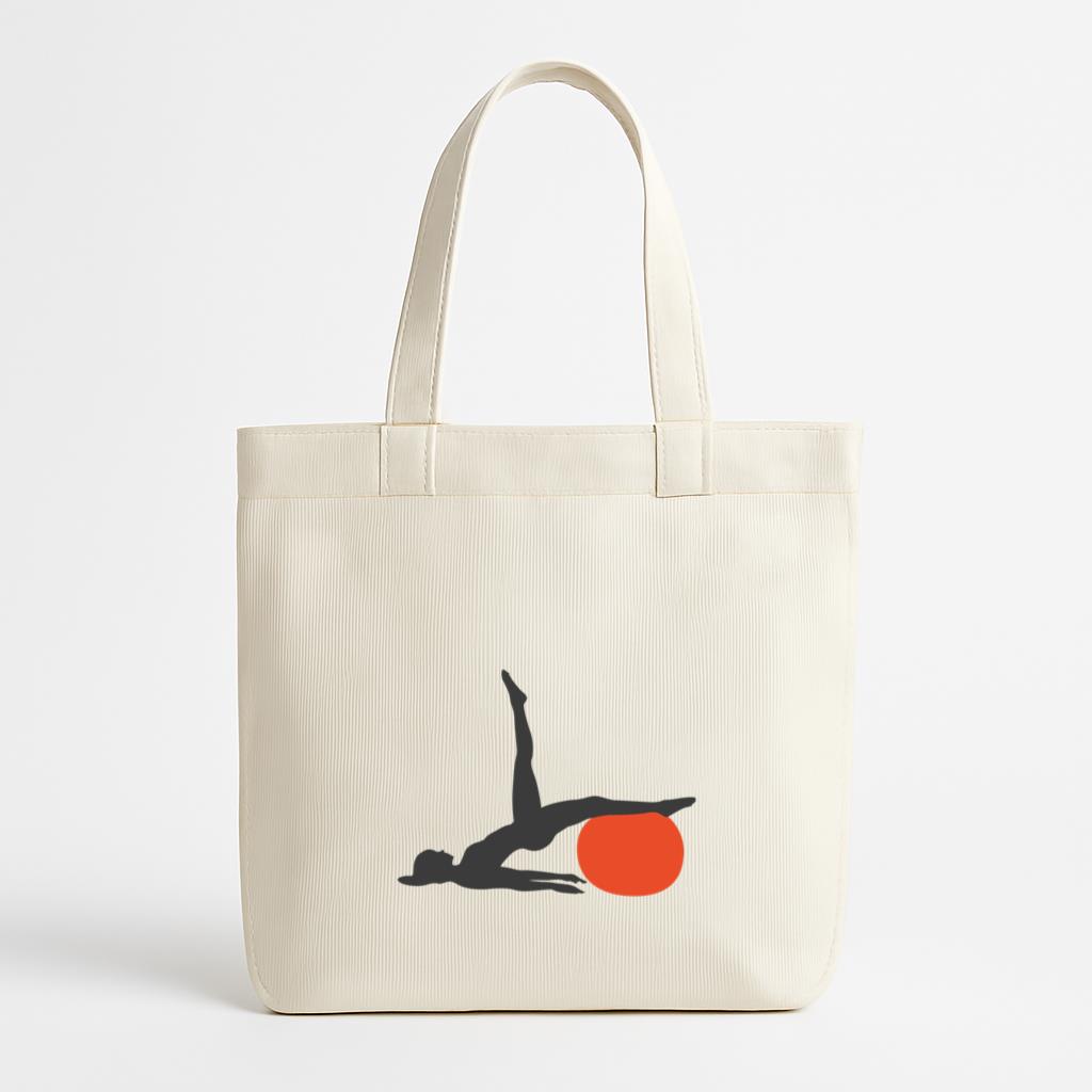 Girl Exercising Pilates Silhouette Canvas Tote Bag
