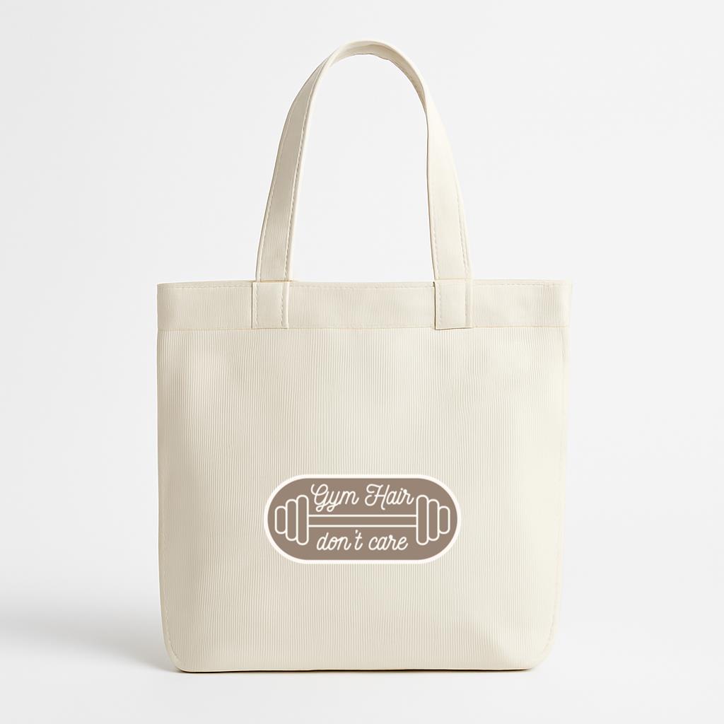Gym Hair Dont Care Quote Canvas Tote Bag