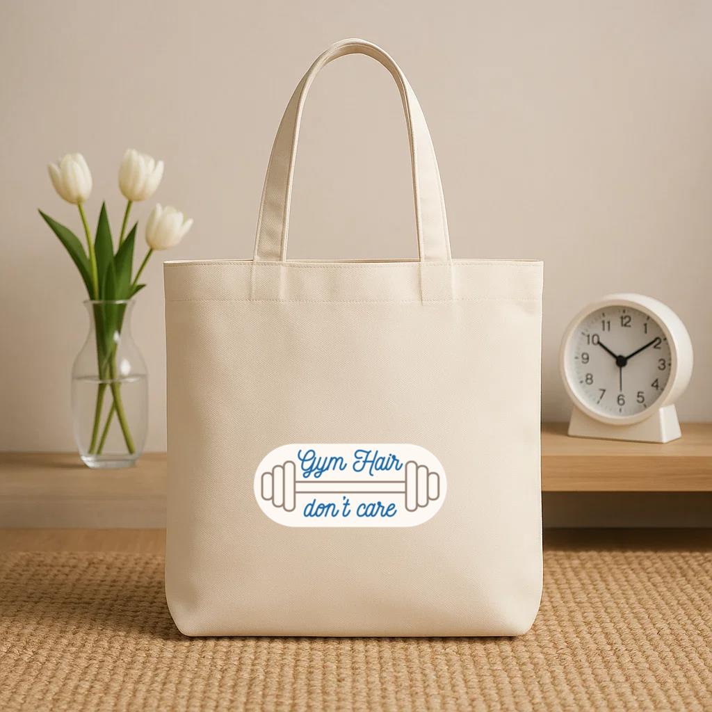 Gym Hair Flat Quote Canvas Tote Bag - Image 2