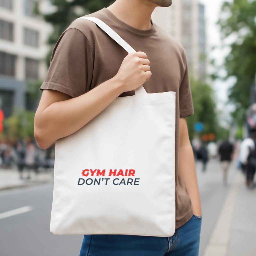 Gym Hair Funny Workout Phrase Canvas Tote Bag - Image 4