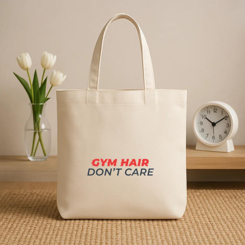Gym Hair Funny Workout Phrase Canvas Tote Bag - Image 2