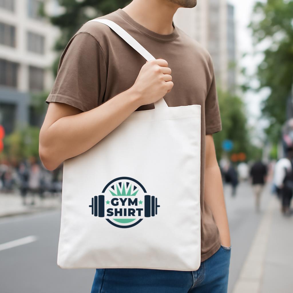 Gym Shirt Badge Canvas Tote Bag - Image 4