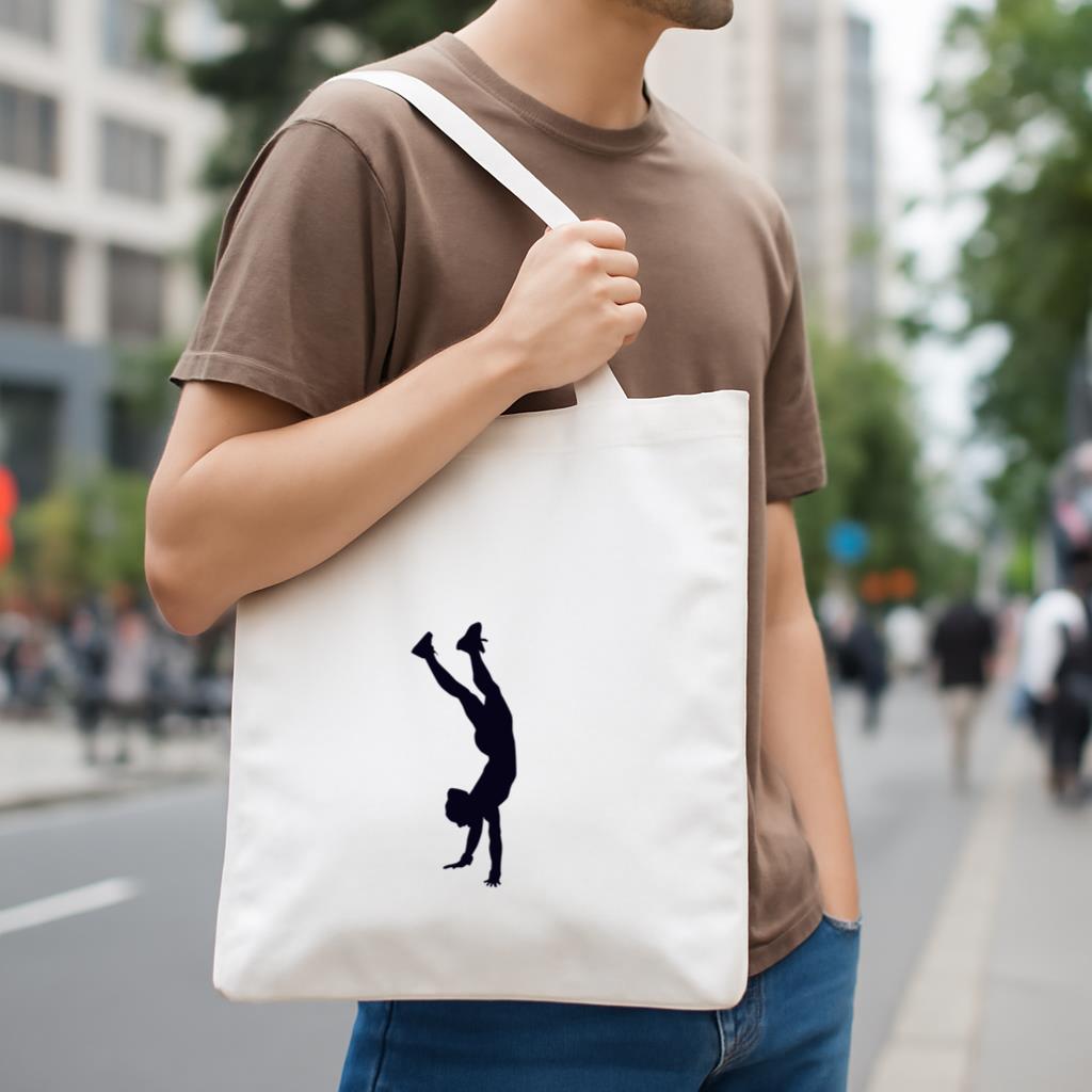 Handstand Walk Crossfit Silhouette Canvas Tote Bag - Image 4