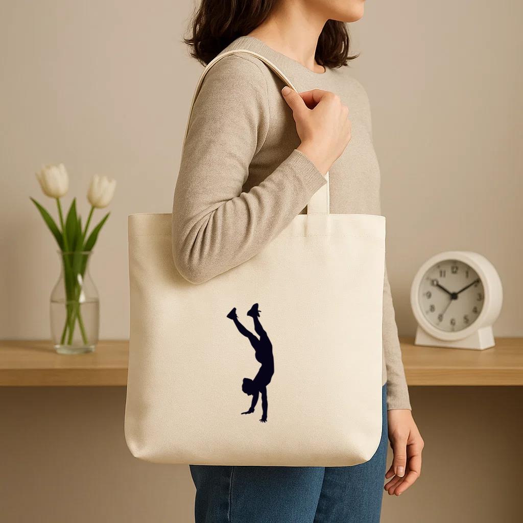 Handstand Walk Crossfit Silhouette Canvas Tote Bag - Image 3