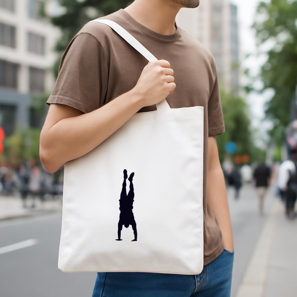 Handstanding Crossfit Silhouette Canvas Tote Bag - Image 4