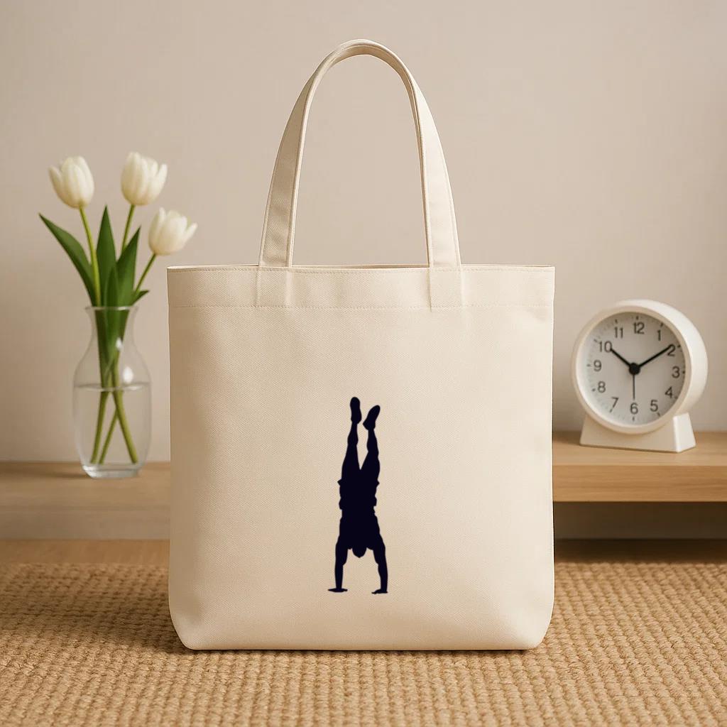 Handstanding Crossfit Silhouette Canvas Tote Bag - Image 2