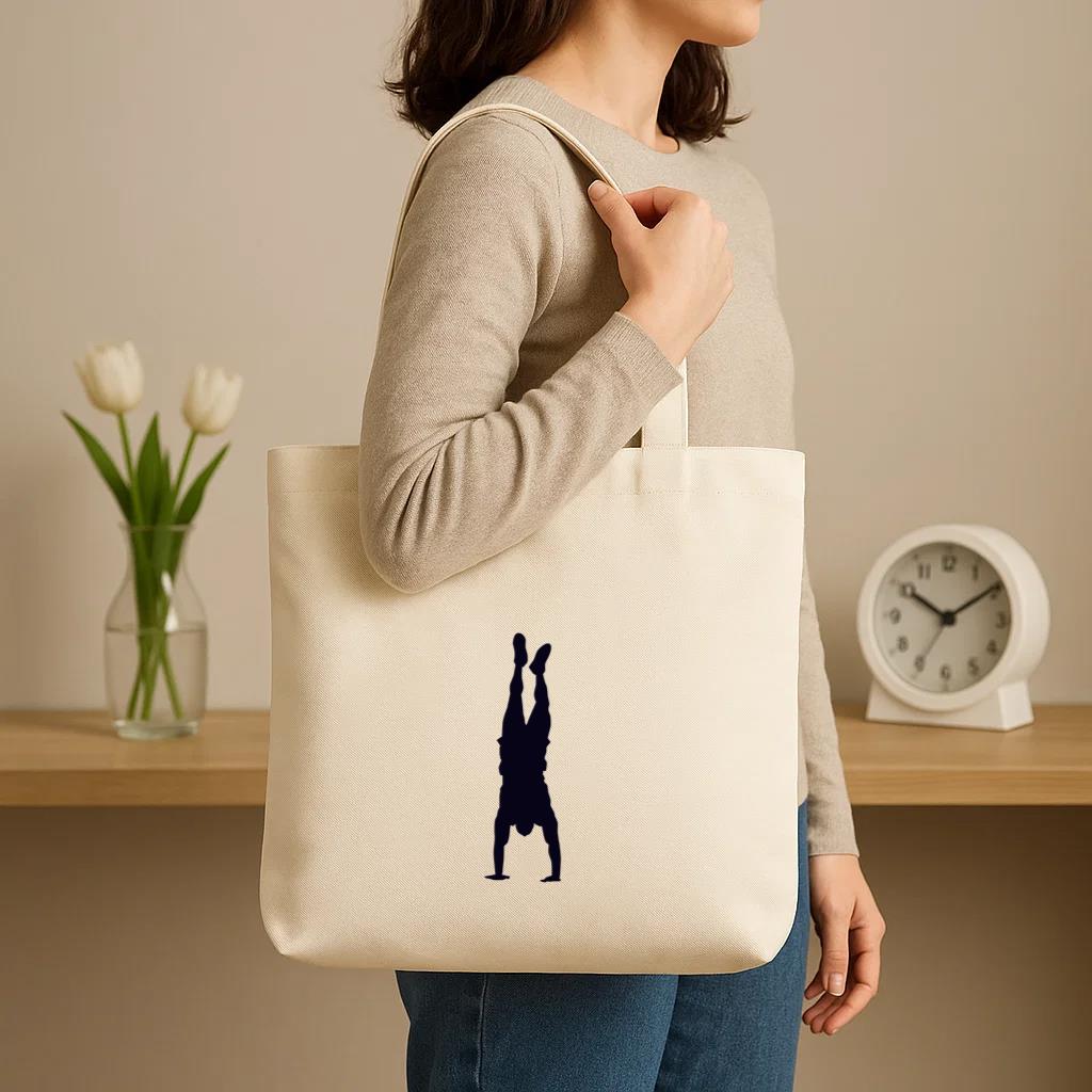 Handstanding Crossfit Silhouette Canvas Tote Bag - Image 3