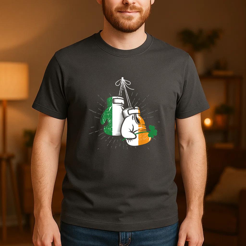 Ireland Flag Shamrock Irish Boxing T-Shirt - Image 4