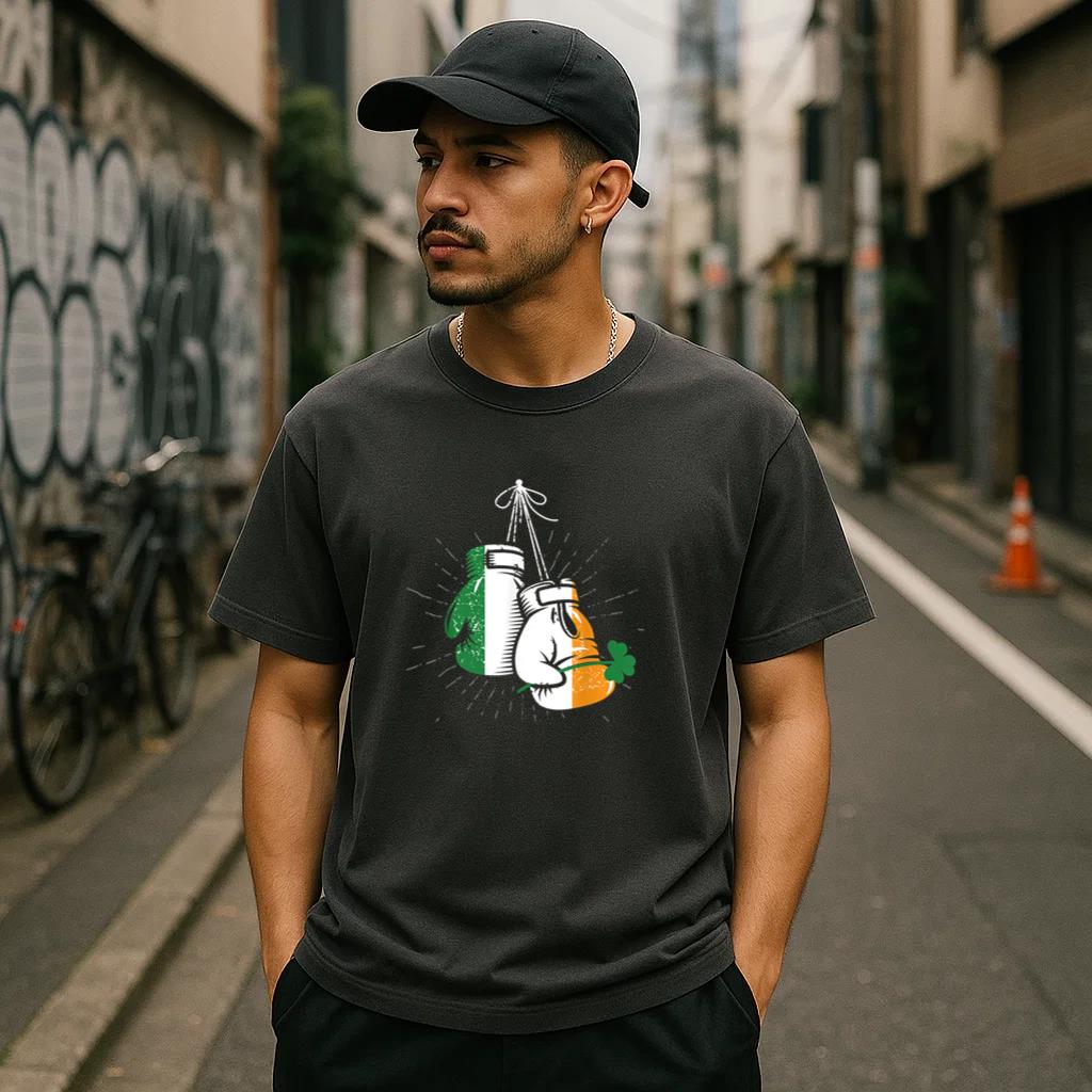 Ireland Flag Shamrock Irish Boxing T-Shirt - Image 3