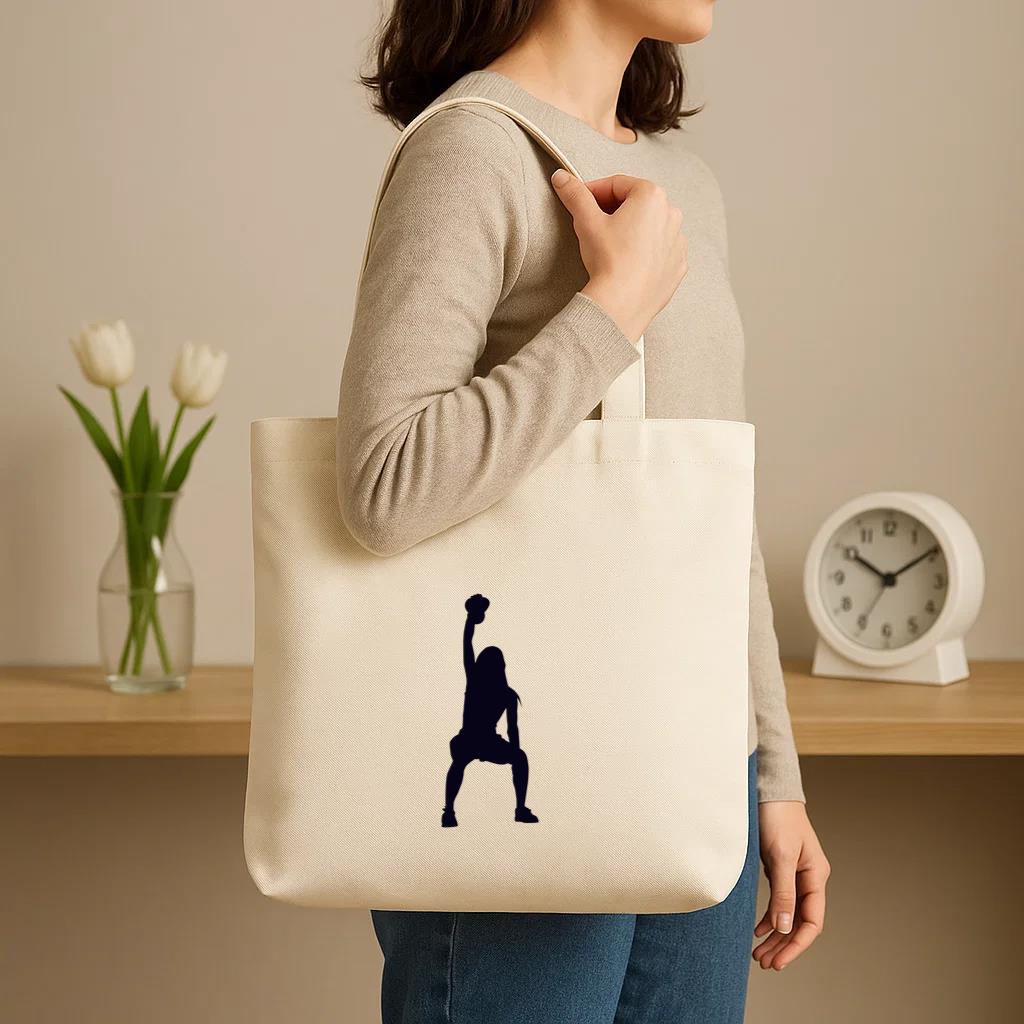 Kettlebell Lifting Crossfit Silhouette Canvas Tote Bag - Image 3