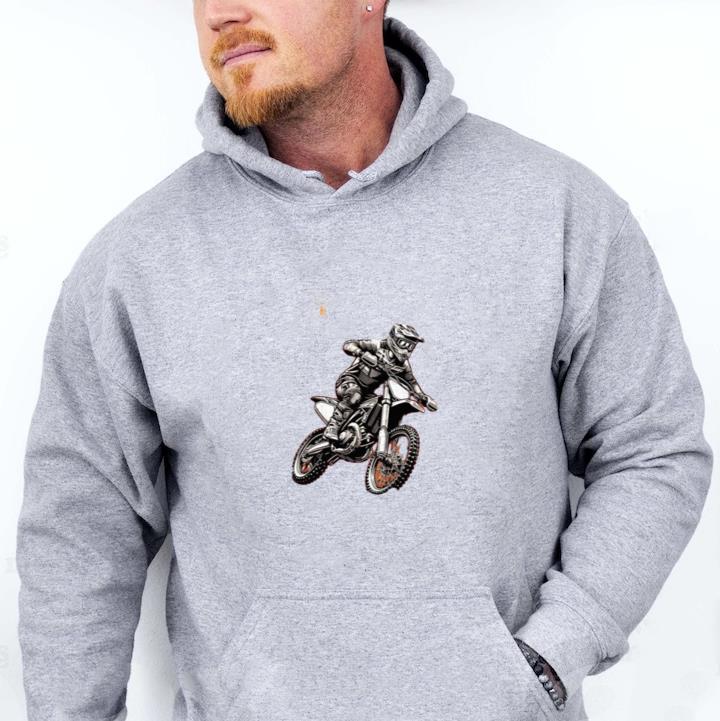 Man Motorbike Peaceful Minimal Hoodie - Image 3