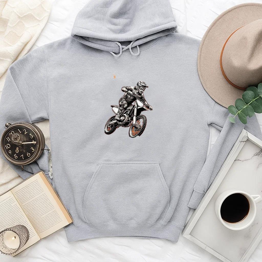 Man Motorbike Peaceful Minimal Hoodie - Image 4