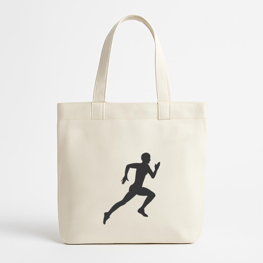 Man Running Hard Silhouette Canvas Tote Bag