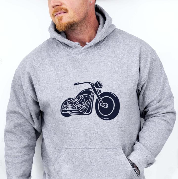 Minimalist Motorcycle Line Art Design For Enthusiasts T Shirt Design Hoodie - Image 3