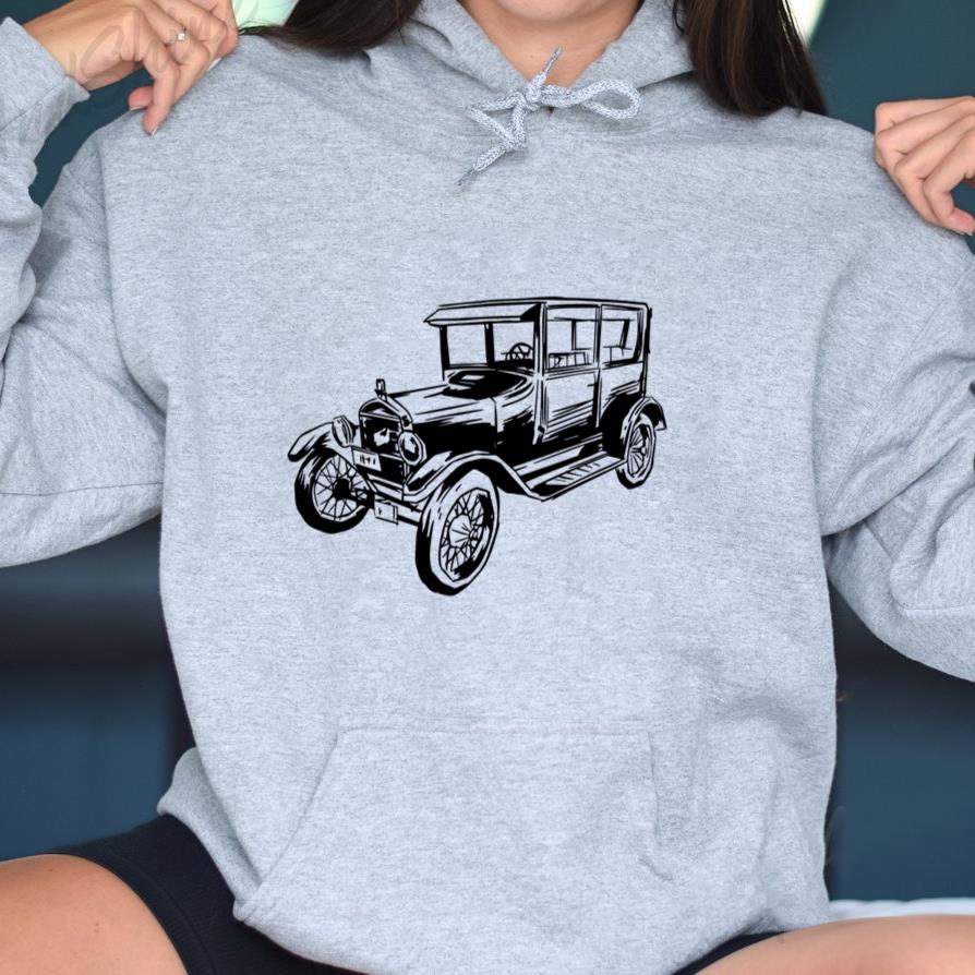 Motor Car Ford Modelt Hand Drawn Hoodie