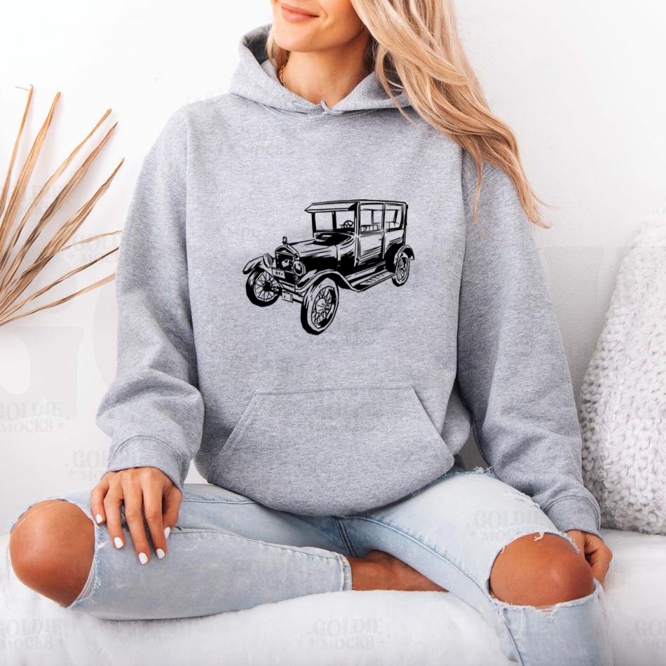 Motor Car Ford Modelt Hand Drawn Hoodie - Image 2