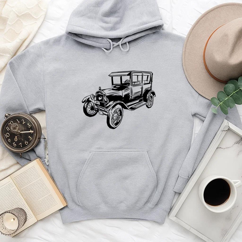 Motor Car Ford Modelt Hand Drawn Hoodie - Image 4