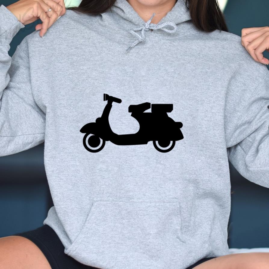 Motor Scooter Motorcycle Silhouette Hoodie