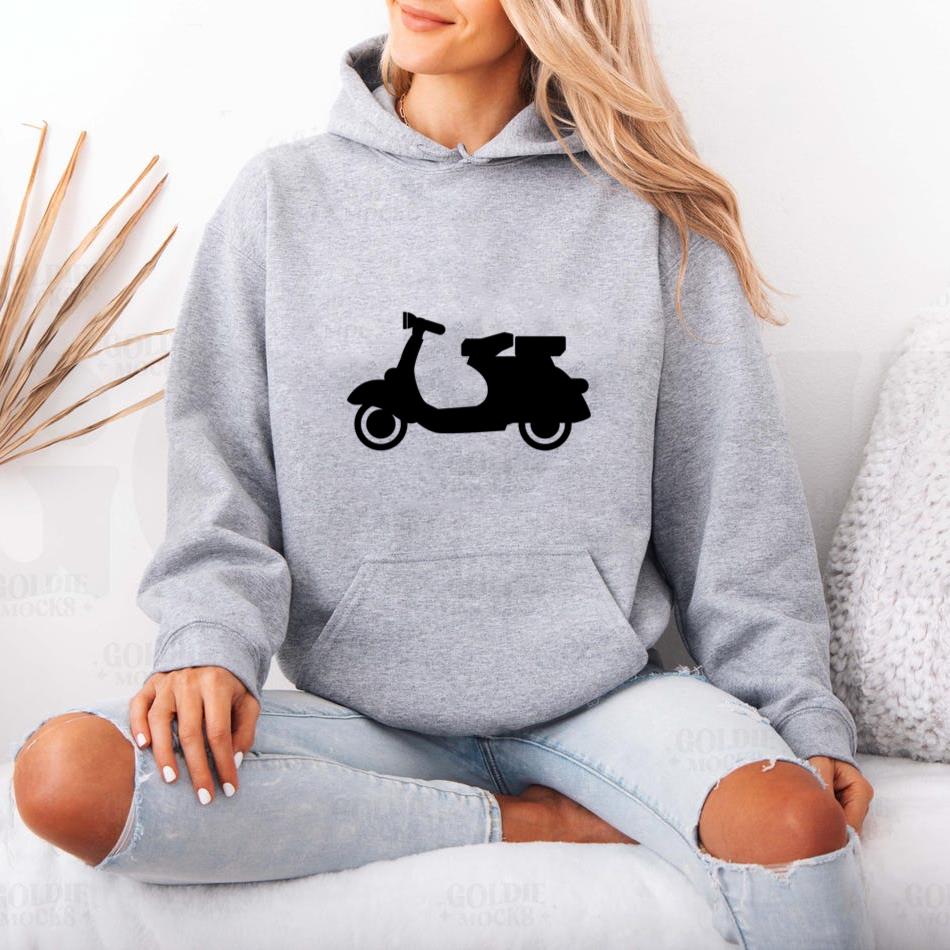 Motor Scooter Motorcycle Silhouette Hoodie - Image 2