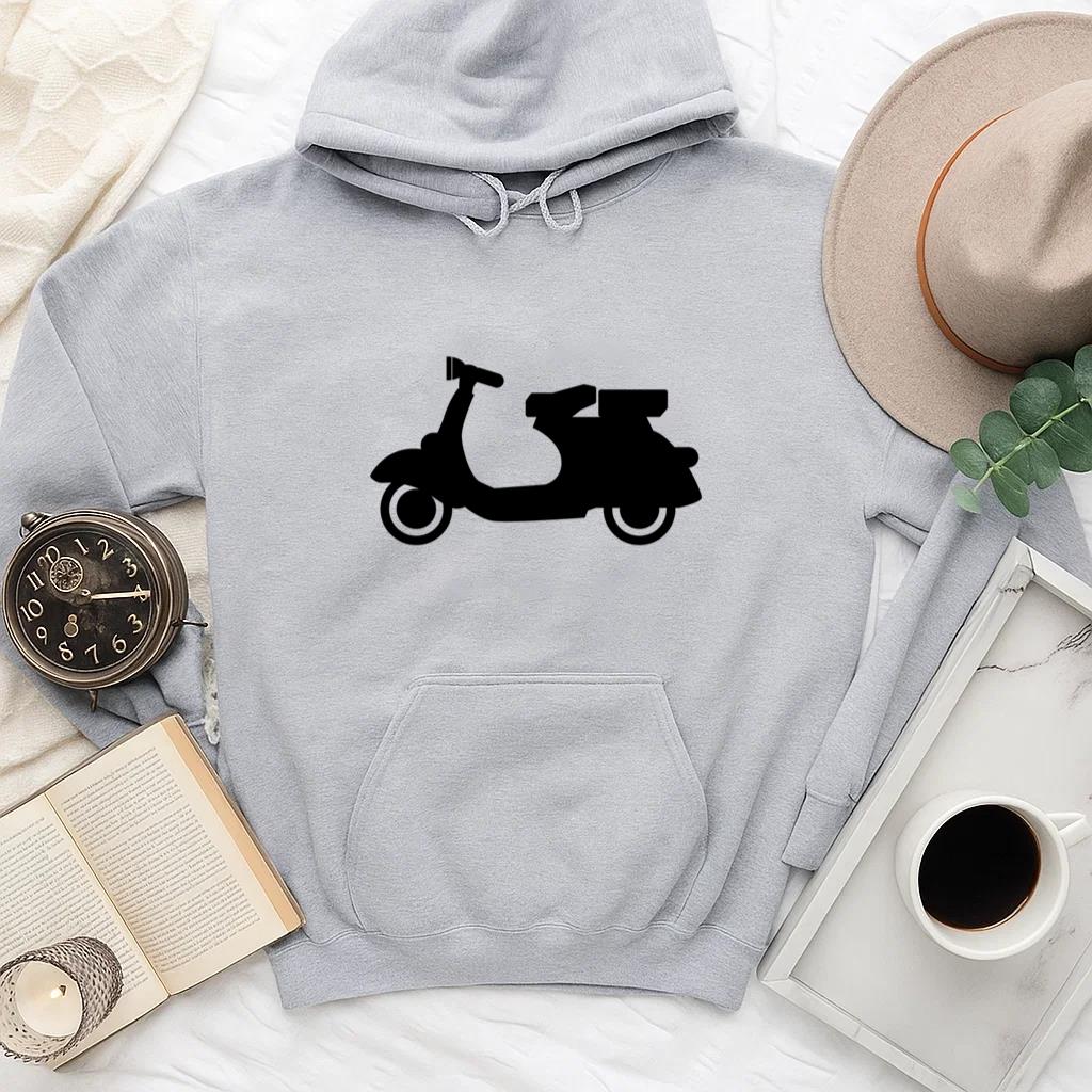 Motor Scooter Motorcycle Silhouette Hoodie - Image 4