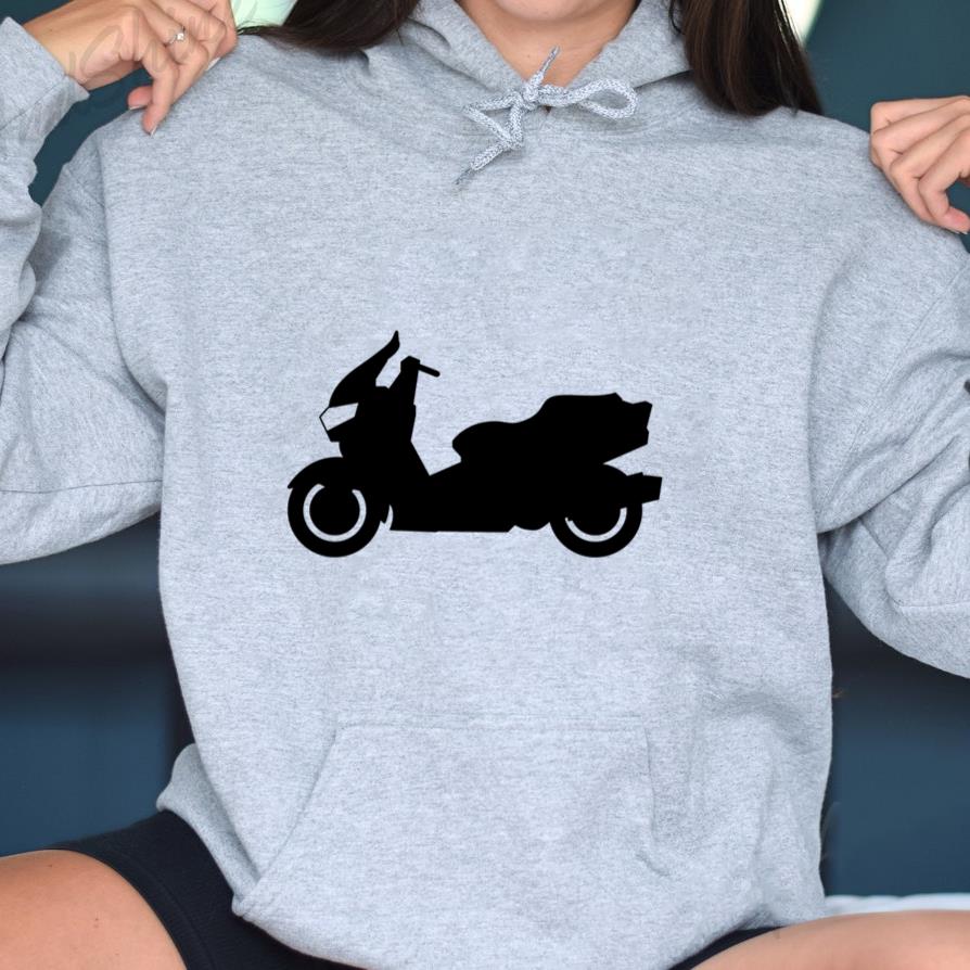 Motor Scooter Motorcycle Vehicle Silhouette Hoodie